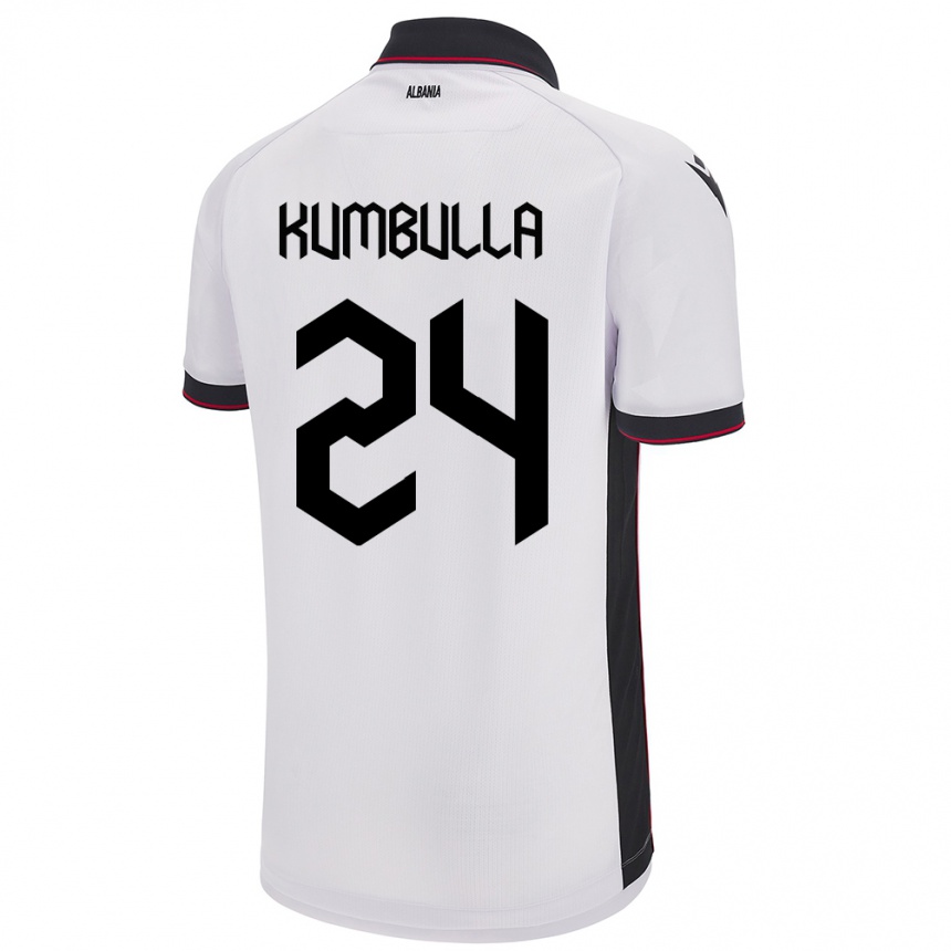 Kids Football Albania Marash Kumbulla #24 White Away Jersey 24-26 T-Shirt Australia