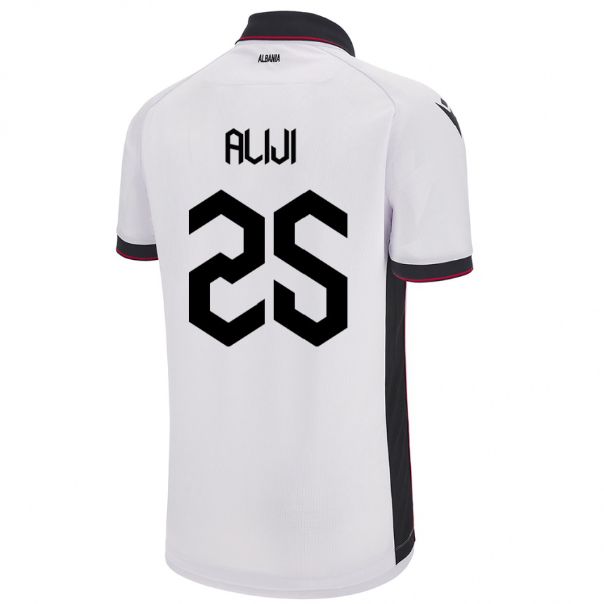 Kids Football Albania Naser Aliji #25 White Away Jersey 24-26 T-Shirt Australia