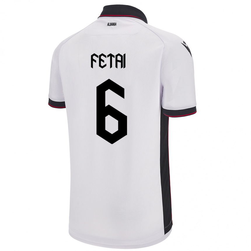 Kids Football Albania Feta Fetai #6 White Away Jersey 24-26 T-Shirt Australia