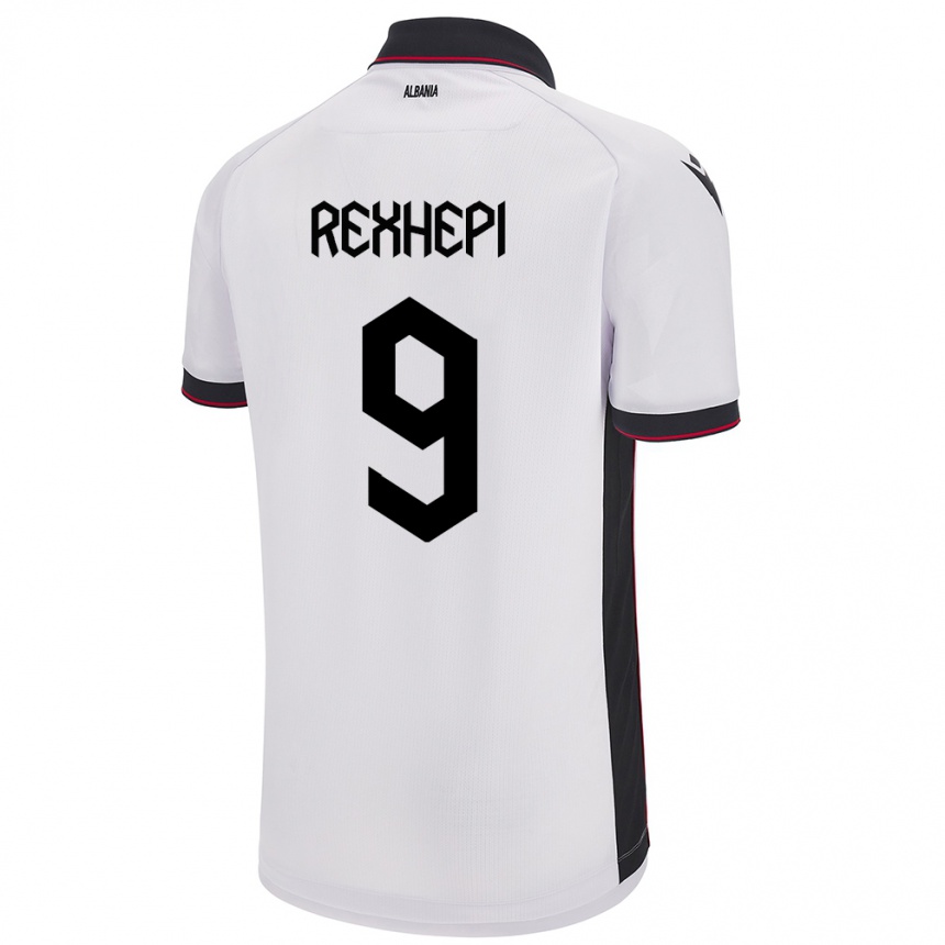 Kids Football Albania Arlind Rexhepi #9 White Away Jersey 24-26 T-Shirt Australia