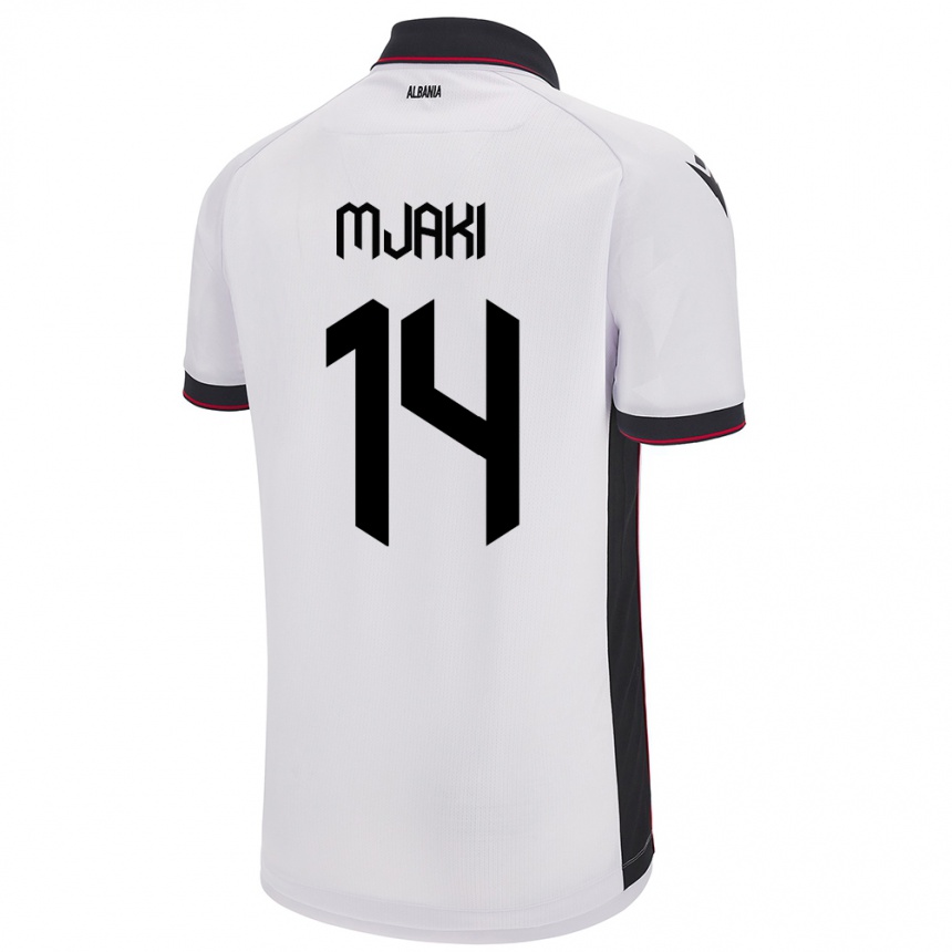 Kids Football Albania Agan Mjaki #14 White Away Jersey 24-26 T-Shirt Australia