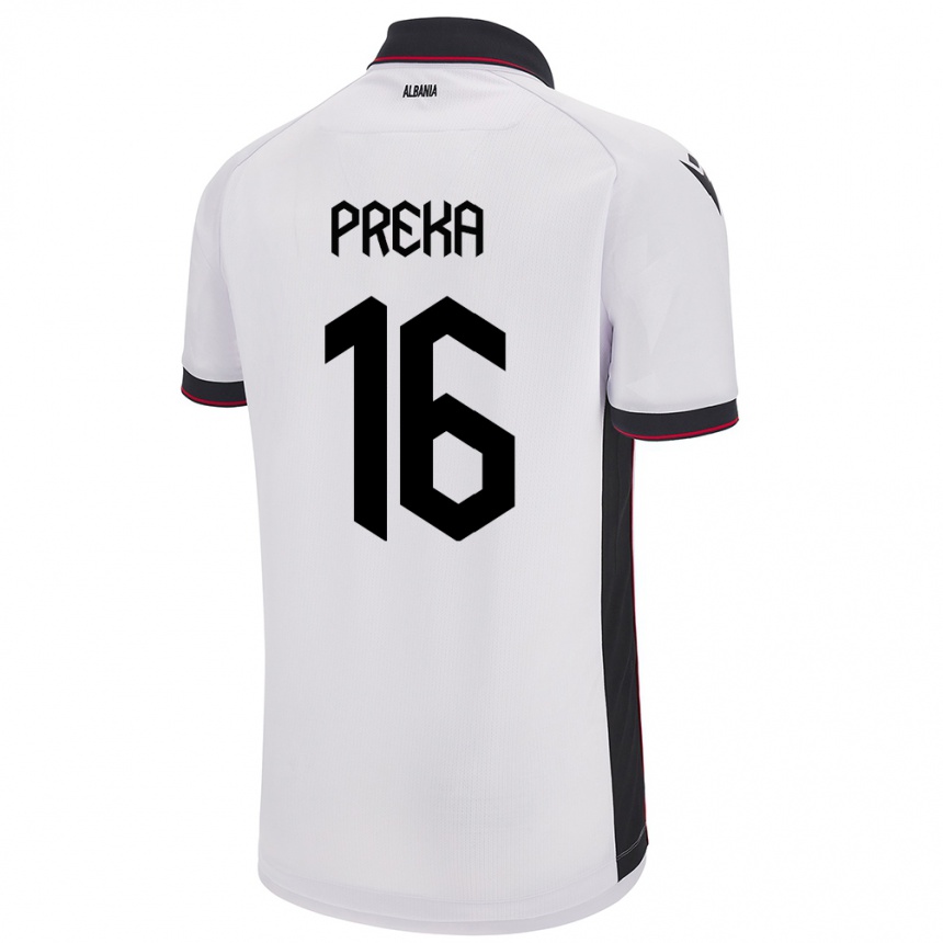 Kids Football Albania Marcelino Preka #16 White Away Jersey 24-26 T-Shirt Australia