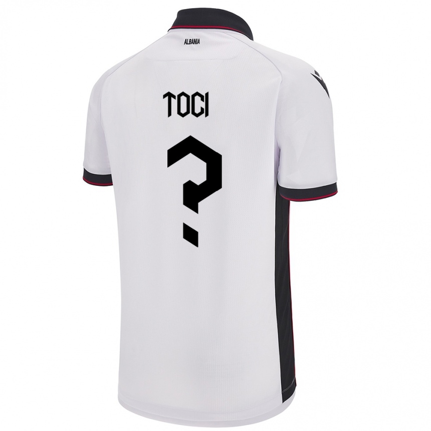 Kids Football Albania Eljon Toci #0 White Away Jersey 24-26 T-Shirt Australia