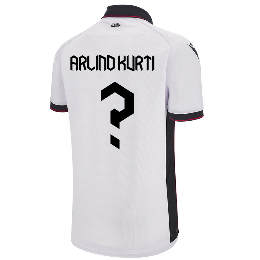 Kids Football Albania Arlind Kurti #0 White Away Jersey 24-26 T-Shirt Australia