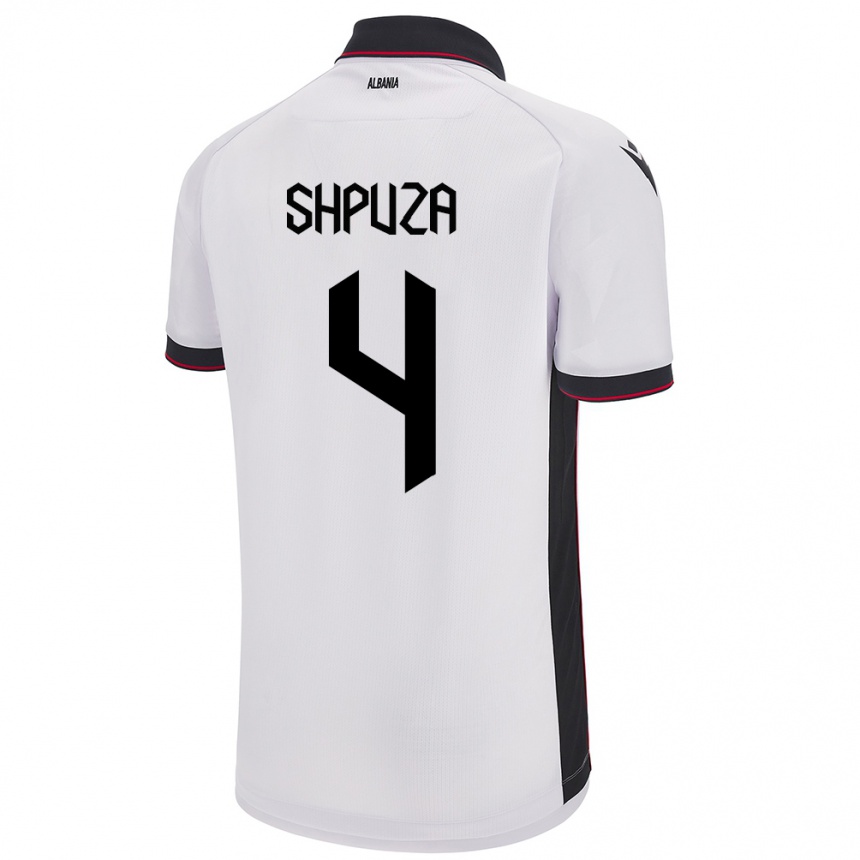 Kids Football Albania Kleo Shpuza #4 White Away Jersey 24-26 T-Shirt Australia