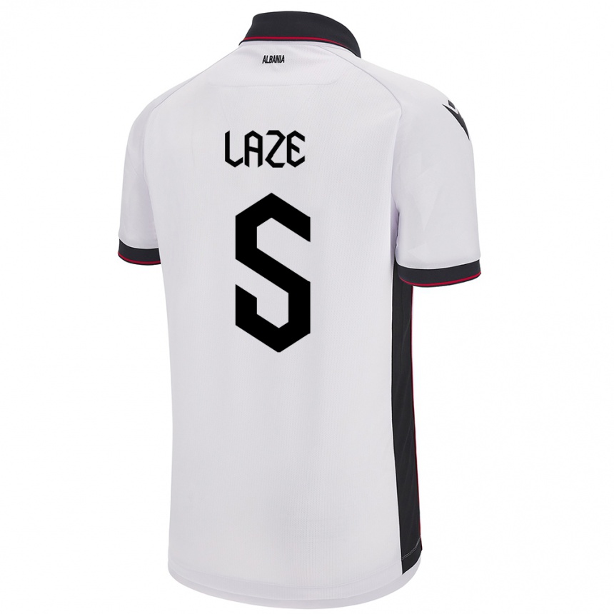 Kids Football Albania Jetmir Laze #5 White Away Jersey 24-26 T-Shirt Australia