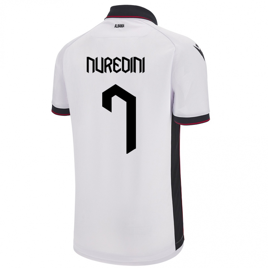 Kids Football Albania Joi Nuredini #7 White Away Jersey 24-26 T-Shirt Australia