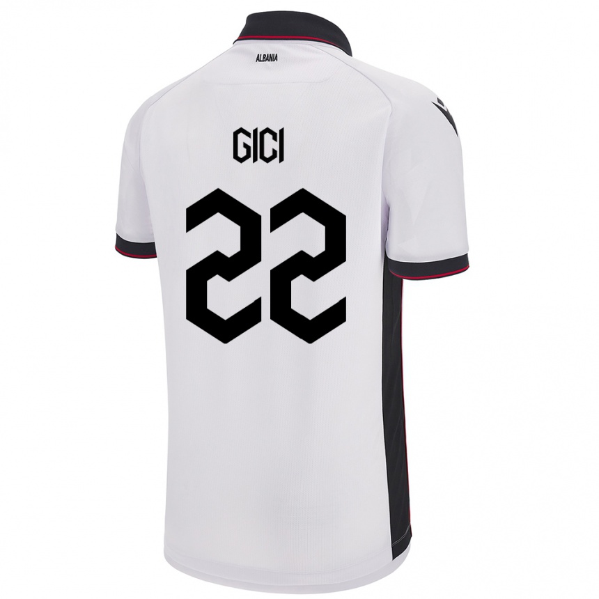 Kids Football Albania Matias Gici #22 White Away Jersey 24-26 T-Shirt Australia