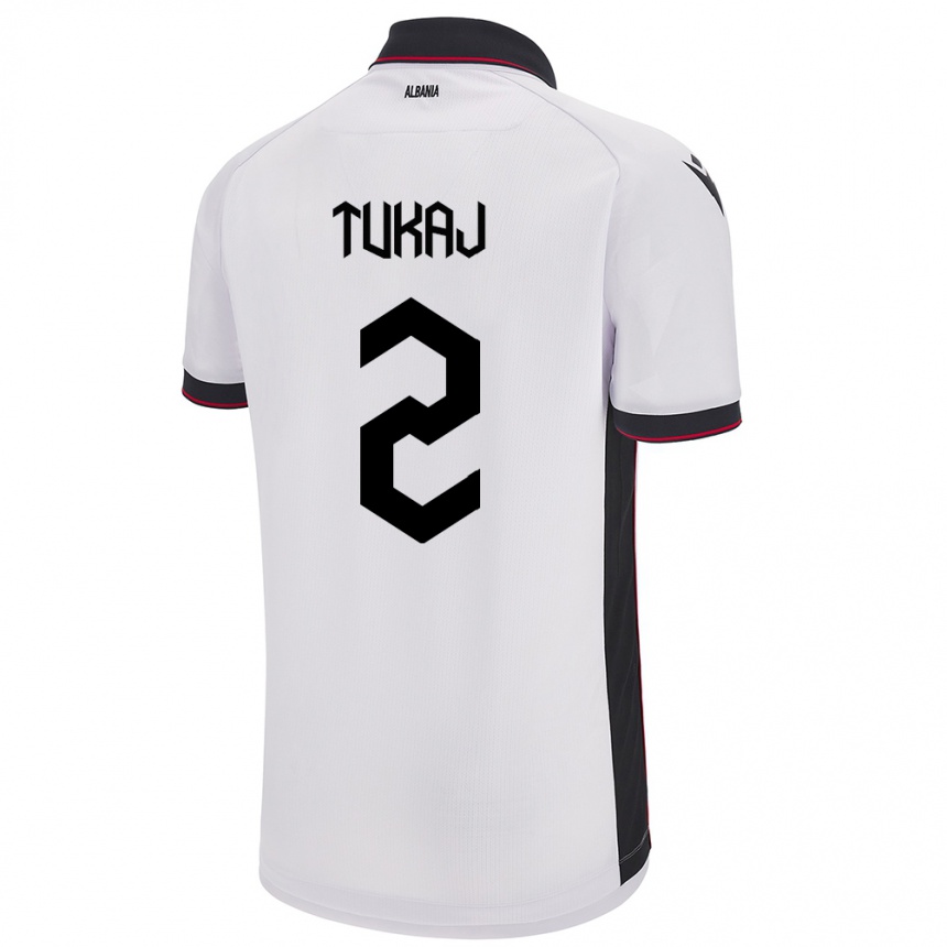 Kids Football Albania Armera Tukaj #2 White Away Jersey 24-26 T-Shirt Australia