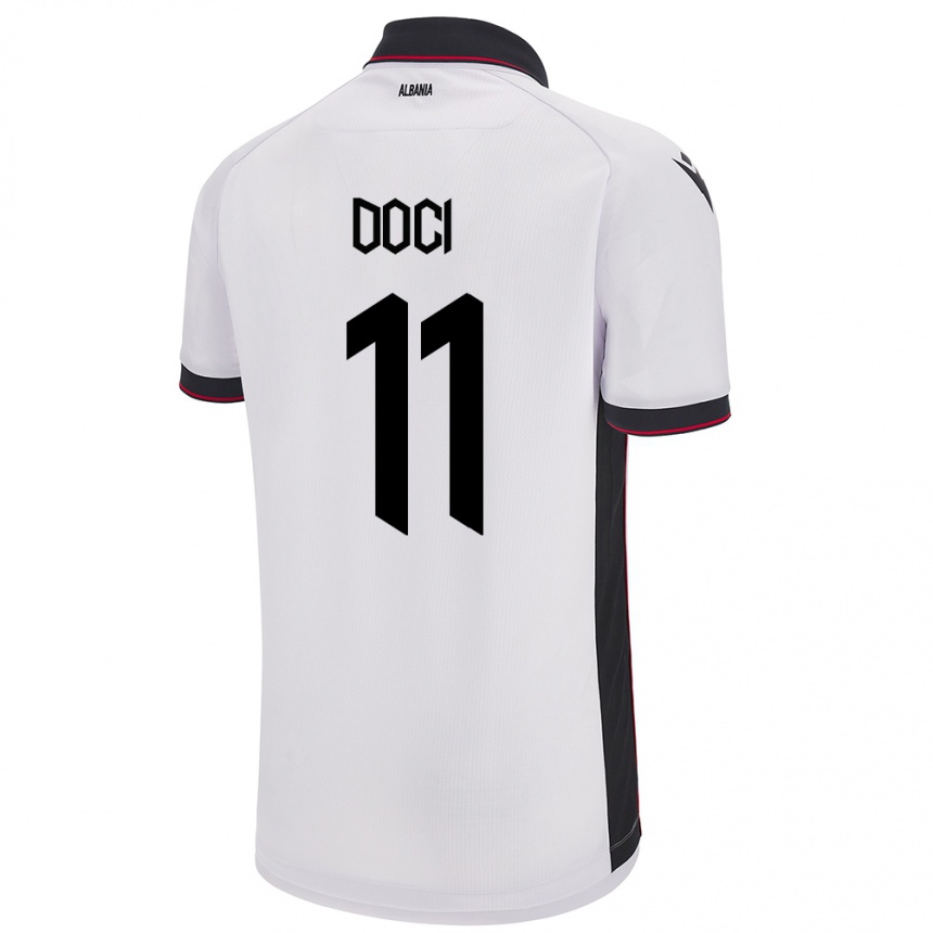 Kids Football Albania Megi Doçi #11 White Away Jersey 24-26 T-Shirt Australia