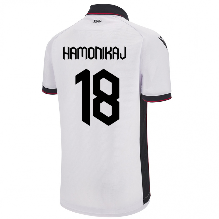 Kids Football Albania Klea Hamonikaj #18 White Away Jersey 24-26 T-Shirt Australia