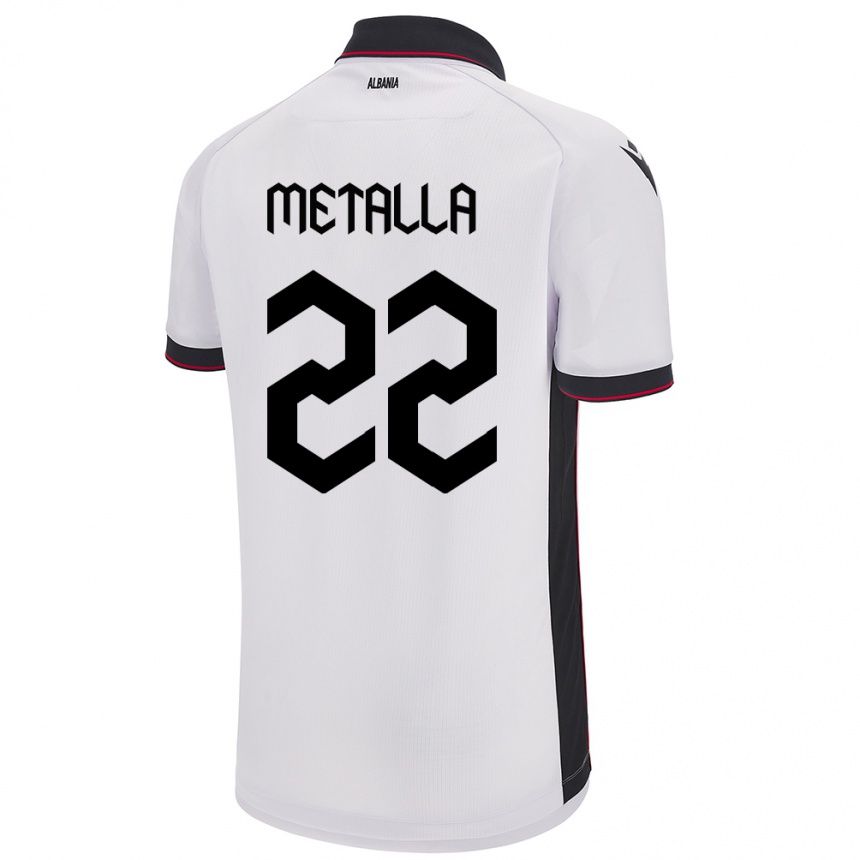 Kids Football Albania Mikaela Metalla #22 White Away Jersey 24-26 T-Shirt Australia