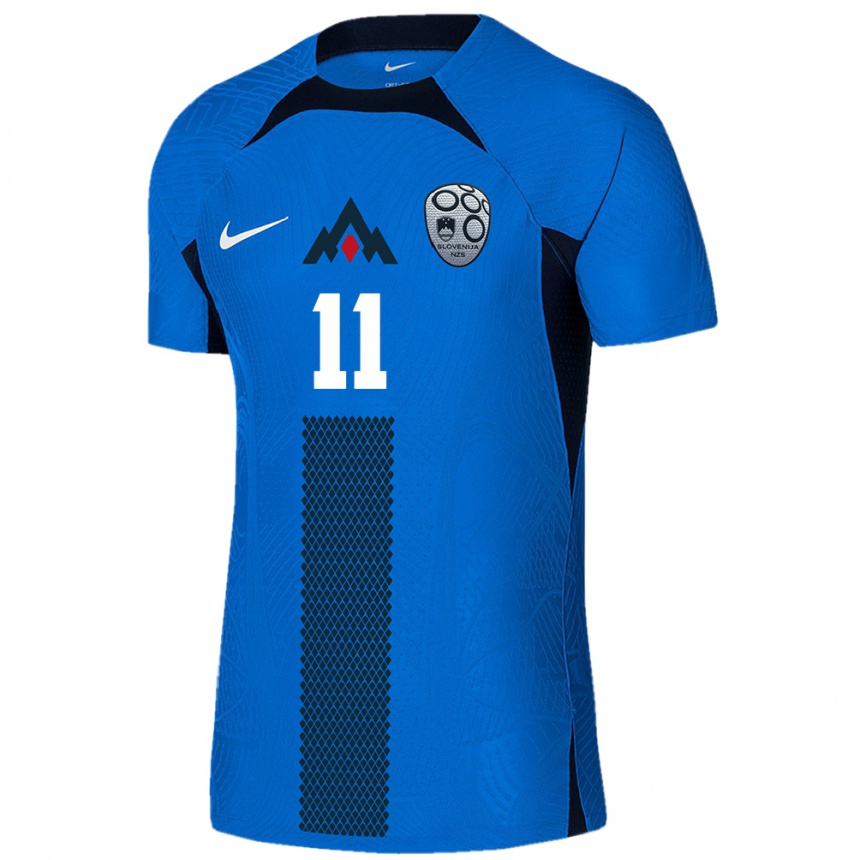 Kids Football Slovenia Lara Prašnikar #11 Blue Away Jersey 24-26 T-Shirt Australia