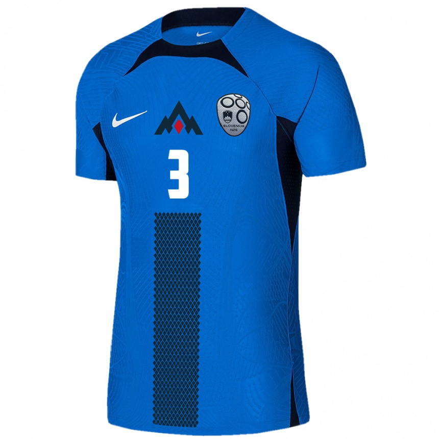 Kids Football Slovenia Minel Kujrakovic #3 Blue Away Jersey 24-26 T-Shirt Australia