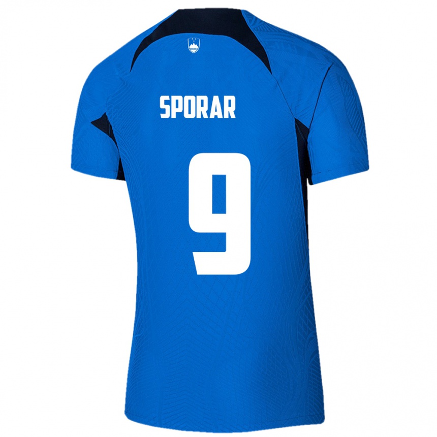 Kids Football Slovenia Andraz Sporar #9 Blue Away Jersey 24-26 T-Shirt Australia