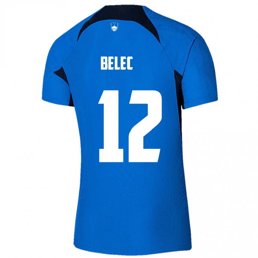 Kids Football Slovenia Vid Belec #12 Blue Away Jersey 24-26 T-Shirt Australia