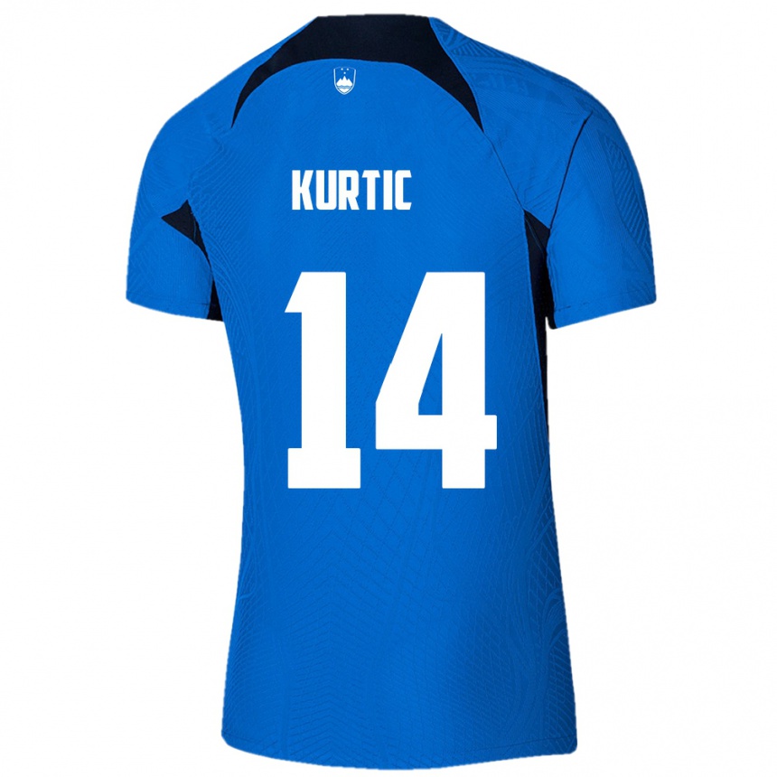 Kids Football Slovenia Jasmin Kurtic #14 Blue Away Jersey 24-26 T-Shirt Australia