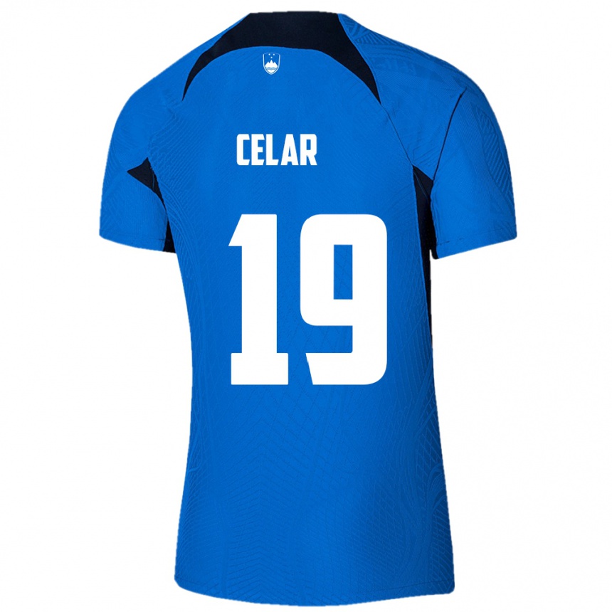 Kids Football Slovenia Zan Celar #19 Blue Away Jersey 24-26 T-Shirt Australia