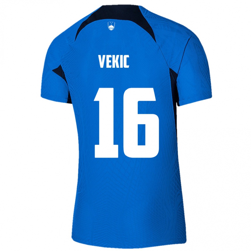 Kids Football Slovenia Igor Vekic #16 Blue Away Jersey 24-26 T-Shirt Australia