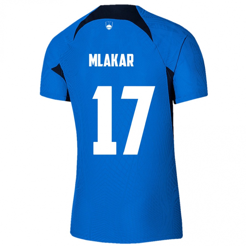 Kids Football Slovenia Jan Mlakar #17 Blue Away Jersey 24-26 T-Shirt Australia