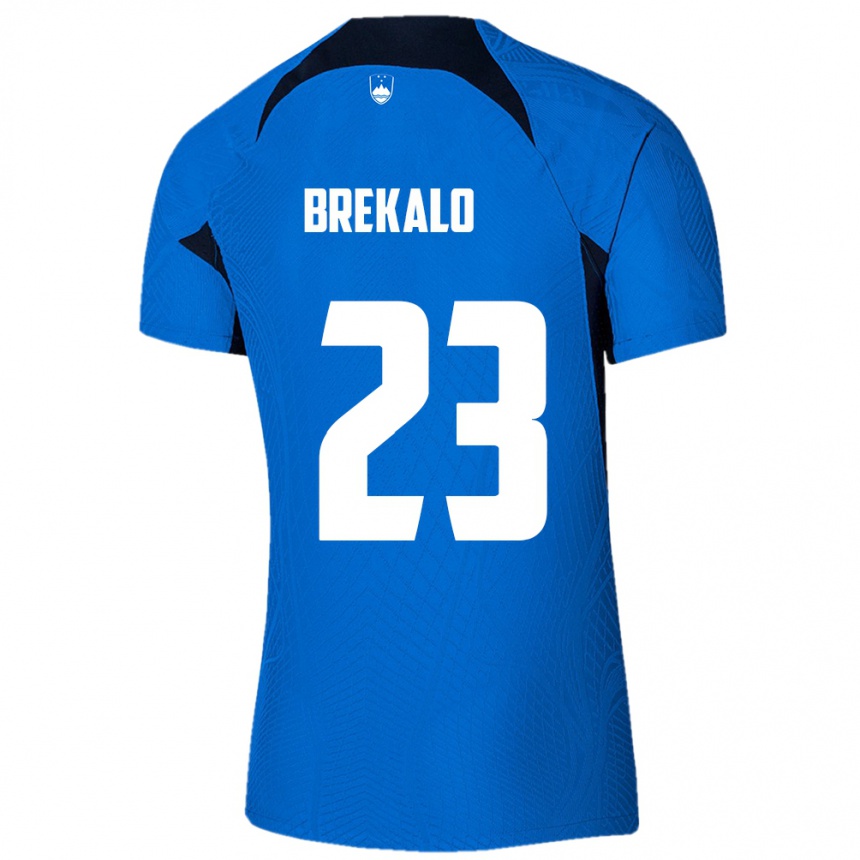 Kids Football Slovenia David Brekalo #23 Blue Away Jersey 24-26 T-Shirt Australia