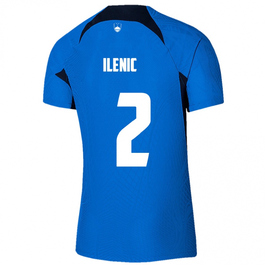 Kids Football Slovenia Mitja Ilenic #2 Blue Away Jersey 24-26 T-Shirt Australia