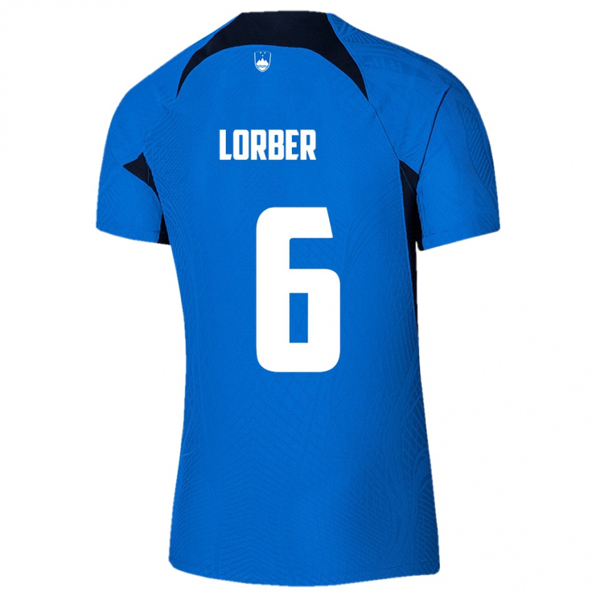 Kids Football Slovenia Marcel Lorber #6 Blue Away Jersey 24-26 T-Shirt Australia