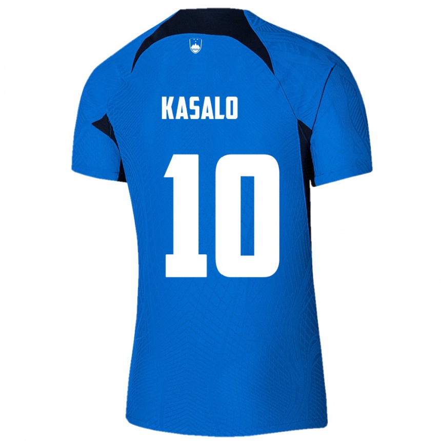 Kids Football Slovenia Niko Kasalo #10 Blue Away Jersey 24-26 T-Shirt Australia