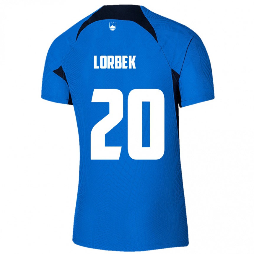 Kids Football Slovenia Anej Lorbek #20 Blue Away Jersey 24-26 T-Shirt Australia