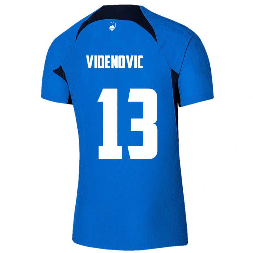 Kids Football Slovenia Denis Videnovic #13 Blue Away Jersey 24-26 T-Shirt Australia