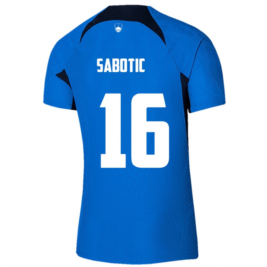 Kids Football Slovenia Tais Sabotic #16 Blue Away Jersey 24-26 T-Shirt Australia