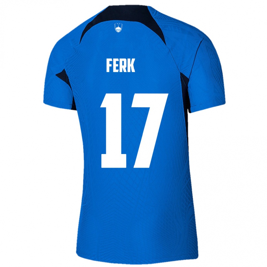 Kids Football Slovenia Matic Ferk #17 Blue Away Jersey 24-26 T-Shirt Australia