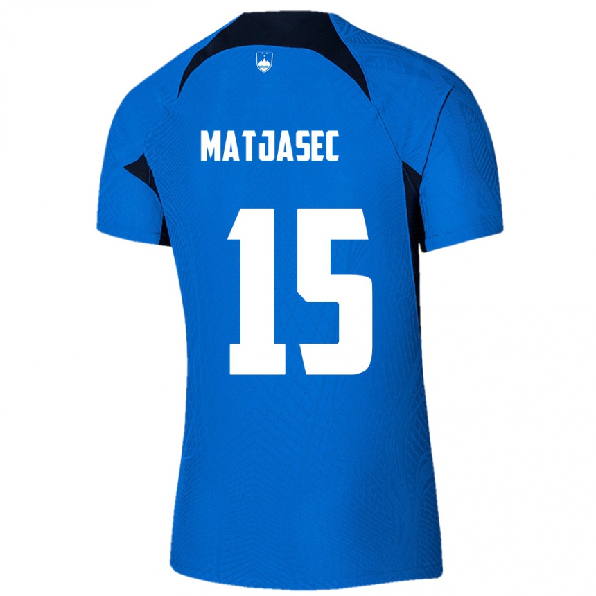 Kids Football Slovenia Miha Matjasec #15 Blue Away Jersey 24-26 T-Shirt Australia