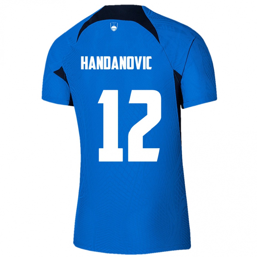 Kids Football Slovenia Tanej Handanovic #12 Blue Away Jersey 24-26 T-Shirt Australia