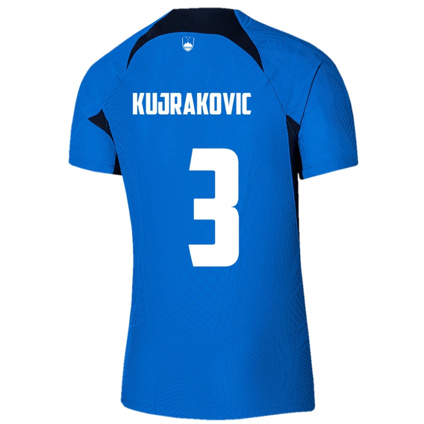 Kids Football Slovenia Minel Kujrakovic #3 Blue Away Jersey 24-26 T-Shirt Australia