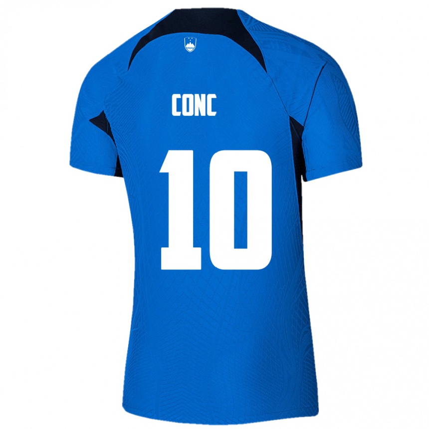 Kids Football Slovenia Dominika Čonč #10 Blue Away Jersey 24-26 T-Shirt Australia