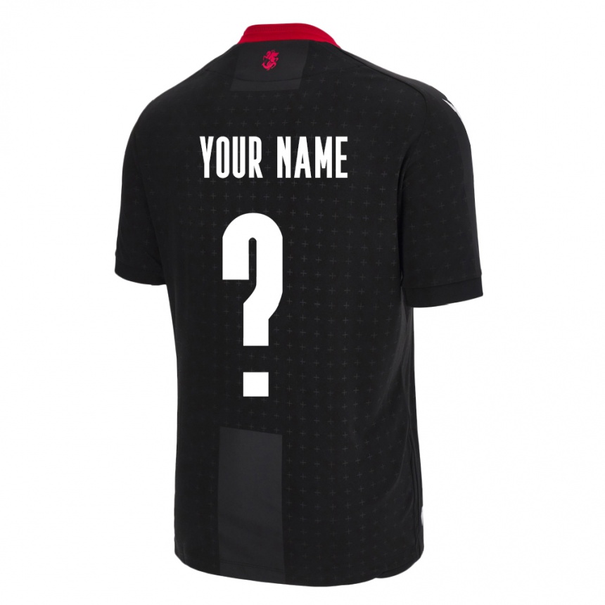 Kids Football Georgia Your Name #0 Black Away Jersey 24-26 T-Shirt Australia