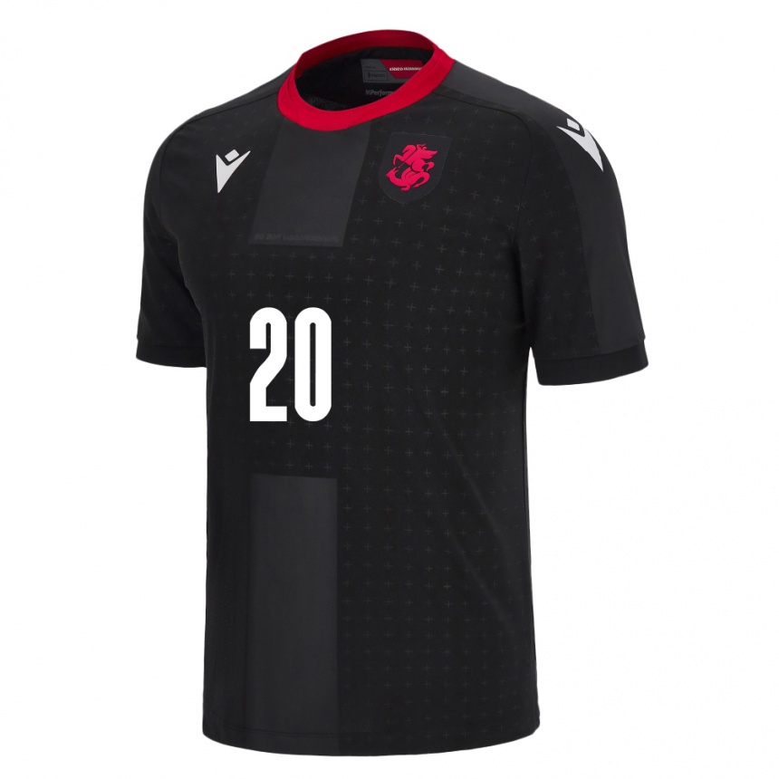 Kids Football Georgia Luka Latsabidze #20 Black Away Jersey 24-26 T-Shirt Australia