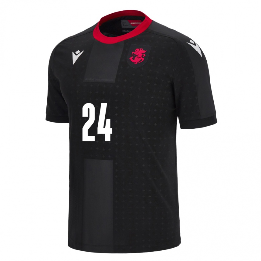 Kids Football Georgia Amiran Tkeshelashvili #24 Black Away Jersey 24-26 T-Shirt Australia