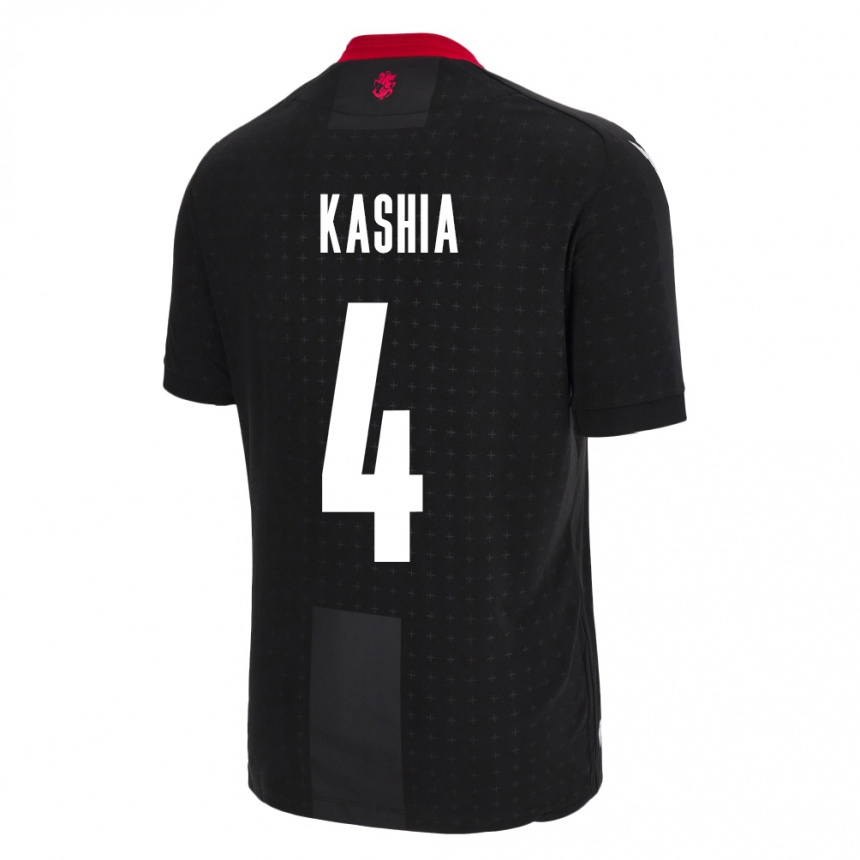 Kids Football Georgia Guram Kashia #4 Black Away Jersey 24-26 T-Shirt Australia