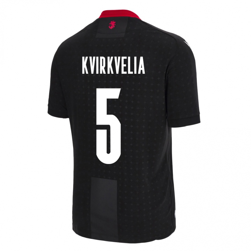 Kids Football Georgia Solomon Kvirkvelia #5 Black Away Jersey 24-26 T-Shirt Australia