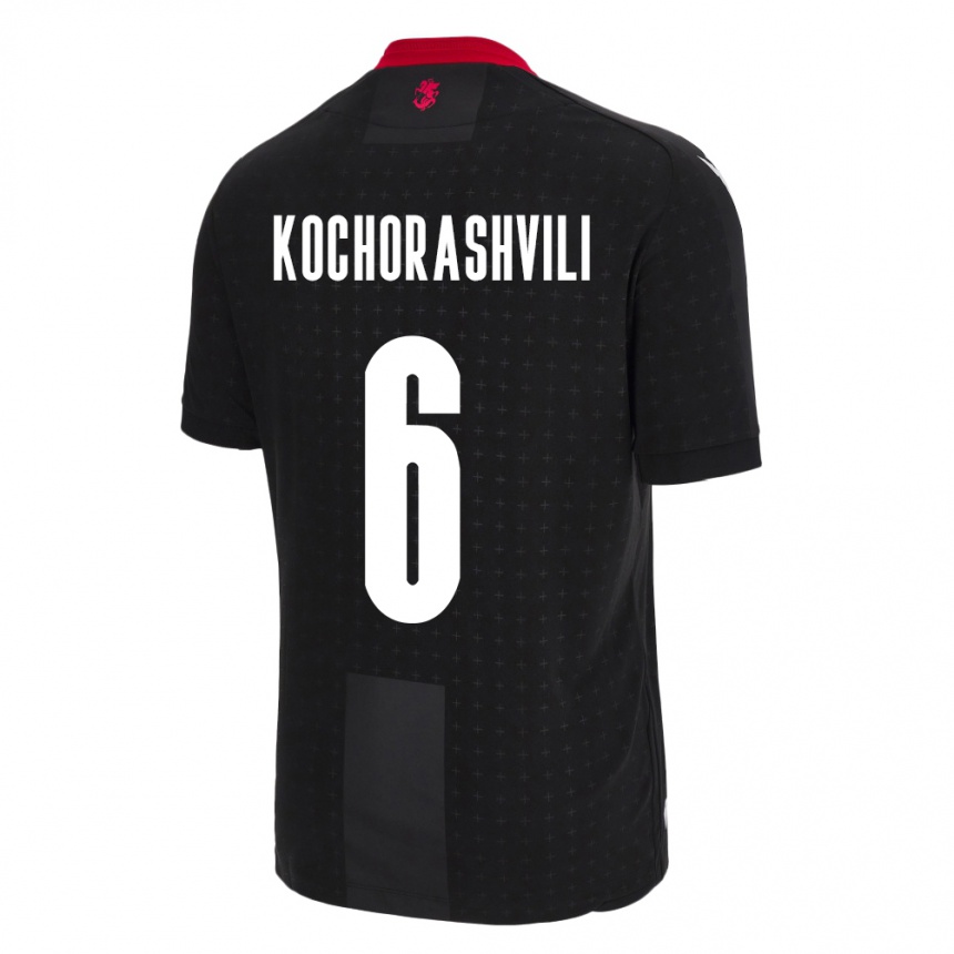 Kids Football Georgia Giorgi Kochorashvili #6 Black Away Jersey 24-26 T-Shirt Australia