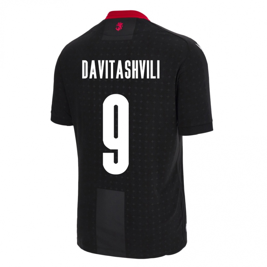 Kids Football Georgia Zuriko Davitashvili #9 Black Away Jersey 24-26 T-Shirt Australia