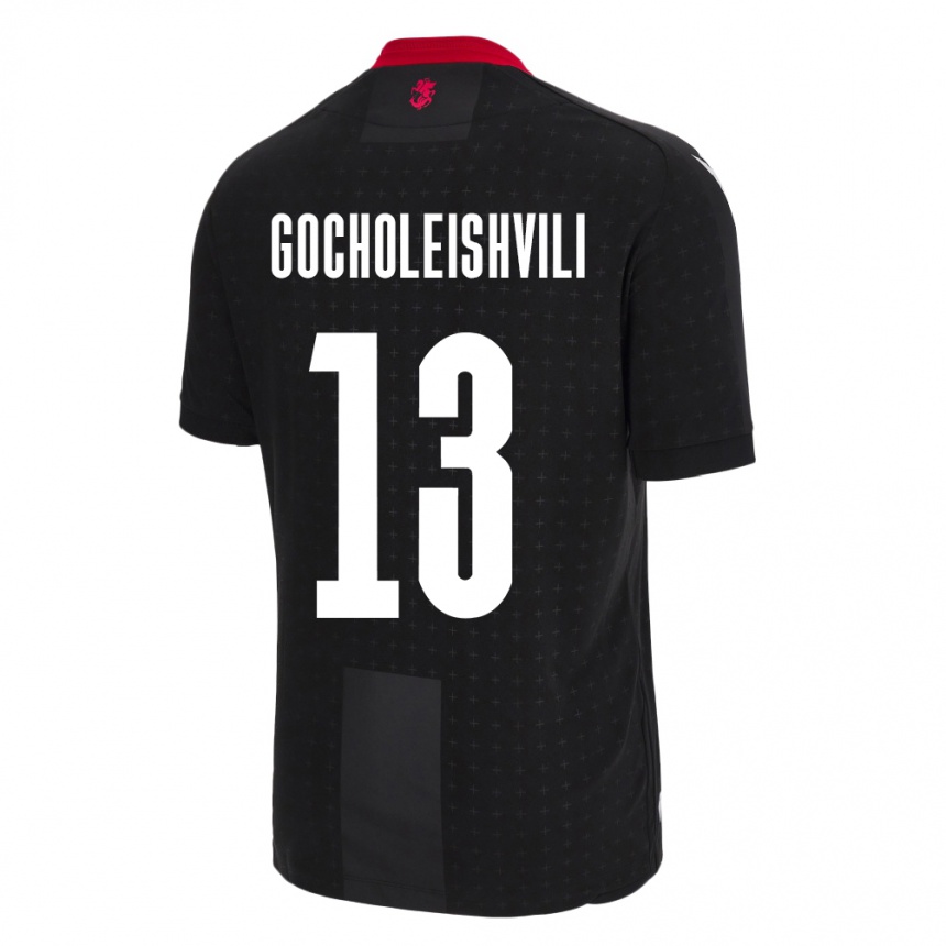 Kids Football Georgia Giorgi Gocholeishvili #13 Black Away Jersey 24-26 T-Shirt Australia