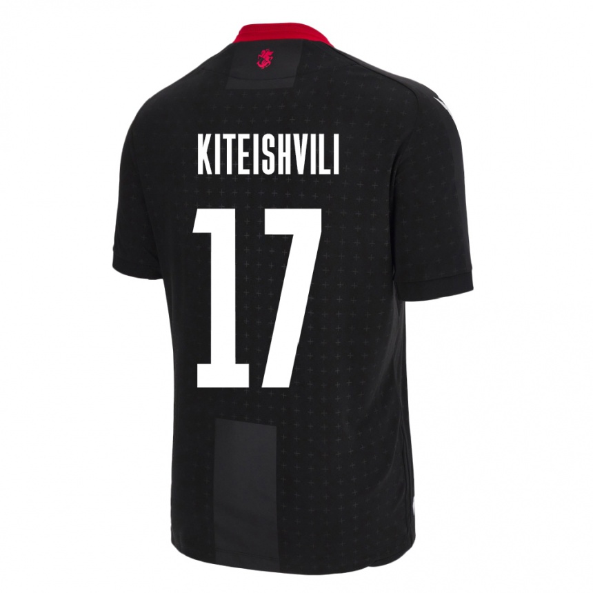 Kids Football Georgia Otar Kiteishvili #17 Black Away Jersey 24-26 T-Shirt Australia