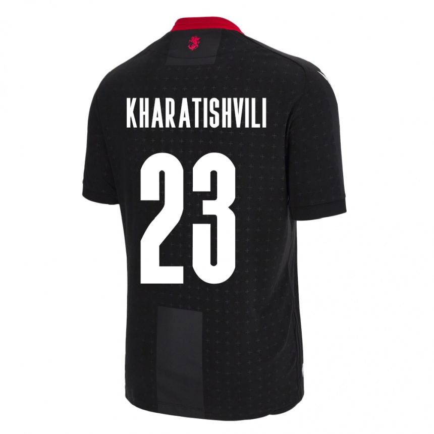 Kids Football Georgia Luka Kharatishvili #23 Black Away Jersey 24-26 T-Shirt Australia