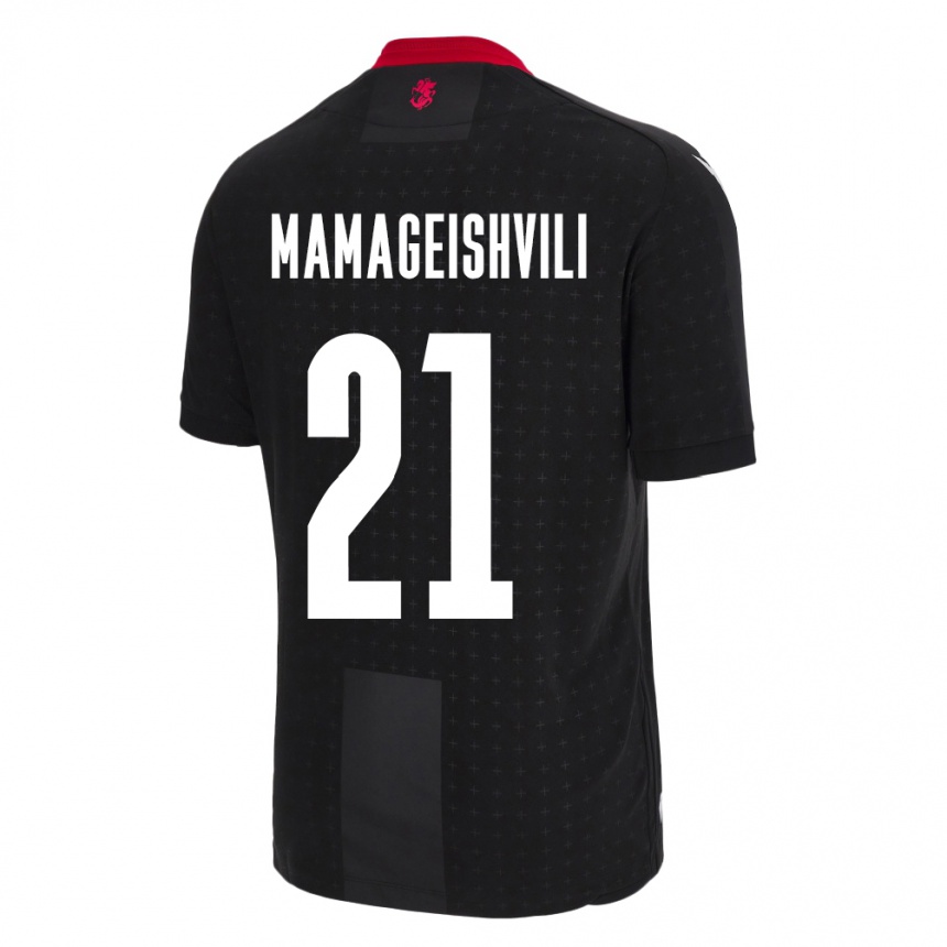 Kids Football Georgia Otar Mamageishvili #21 Black Away Jersey 24-26 T-Shirt Australia