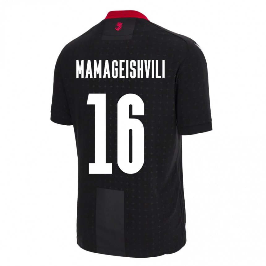 Kids Football Georgia Gizo Mamageishvili #16 Black Away Jersey 24-26 T-Shirt Australia