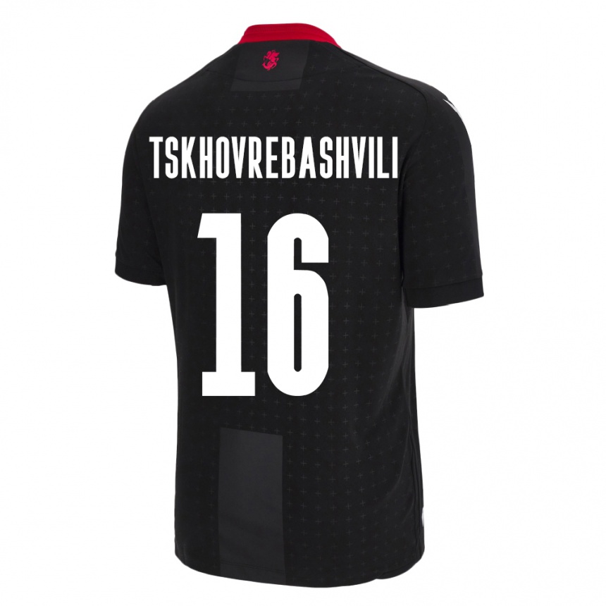 Kids Football Georgia Nikoloz Tskhovrebashvili #16 Black Away Jersey 24-26 T-Shirt Australia