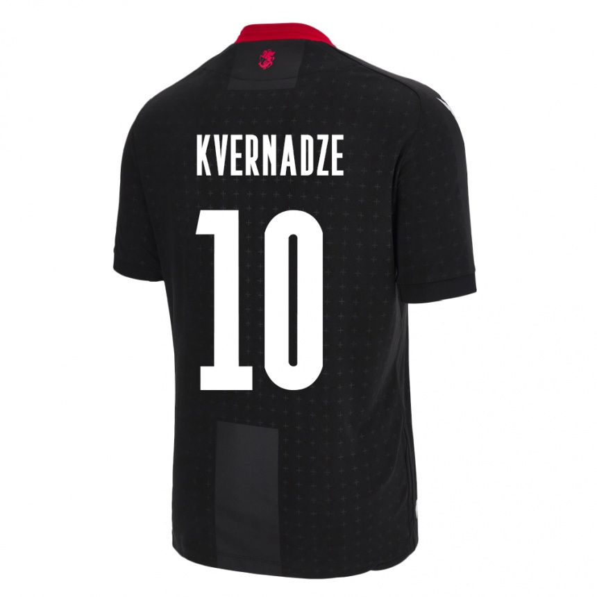 Kids Football Georgia Giorgi Kvernadze #10 Black Away Jersey 24-26 T-Shirt Australia